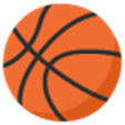Orange basketball with black lines